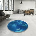 thumbnail image 4 of Ahgly Company Machine Washable Indoor Rectangle Transitional Blueberry Blue Area Rugs, 5' x 8', 4 of 7