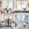 thumbnail image 5 of Grey Vertical Striped Farmhouse Short Window Curtain Valances, White Modern Simple Geometric Rod Pocket Kitchen Valances for Living Room Bedroom Bathroom Cafe 54" x 18", 5 of 8