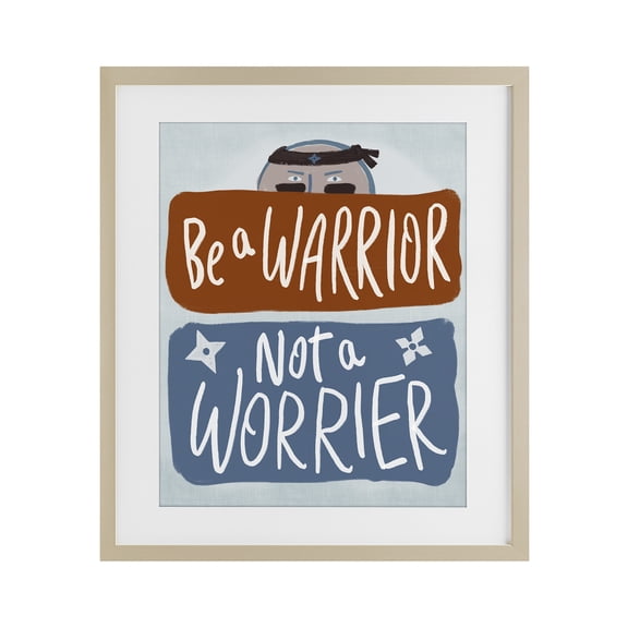 Stupell Industries Warrior Not Worrier Birch Framed Print Under Glass, design by Connie Summers