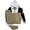 Beige, variant on Men Colorblock Quarter Zip Heavy Pullover Hoodie & Jogger Set