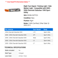 thumbnail image 2 of Right Turn Signal / Parking Light / Side Marker Light - Compatible with 2000 - 2006 Chevy Suburban 1500 Sport Utility 2001 2002 2003 2004 2005, 2 of 2