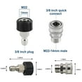 thumbnail image 2 of Kit de Connexion Rapide en Acier Inoxydable pour Nettoyeurs Haute Pression avec Raccords M22 14, 2 of 10