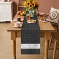 thumbnail image 2 of Black Plaid Table Runner 108 Inches, Vintage Live Love Laugh Star Love Heart Bed Runner Dresser Scarves Tabletop for Indoor Outdoor Parties/Ceremony/Banquet, 13"x 108", 2 of 9