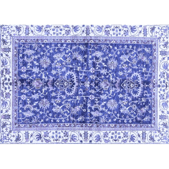 Ahgly Company Machine Washable Indoor Rectangle Abstract Blue Modern Area Rugs, 2' x 3'