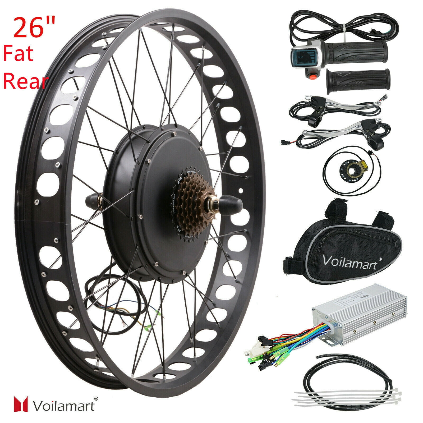 Details about   26" 1000W 48V Electric Bike Fat Tire Front/Rear Wheel Bicycle Motor Conversion 