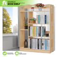 thumbnail image 2 of Magshion Wood 4 Tiers Bookcase, Books Toys Storage Bookshelf, Natural, for Living Room, 2 of 10