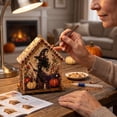 thumbnail image 5 of Halloween 3D Wooden House Diamond Painting Kit DIY Holiday Village Craft Art Set with Beaded Decoration for Halloween Ornament, Seasonal Tabletop Display and Home Decor (house #witch), 5 of 8