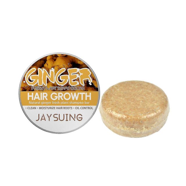 Jabón de jengibre Jaysuing Jabón artesanal Champú nutritivo Cuidado del cabello Reducción de la caída del cabello Jabón de aceite esencial 60 g -7389669561637