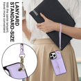 thumbnail image 4 of For Iphone 16 Pro Rfid Card Slot Phone Case With Long Lanyard(Purple),iPhone 15, 4 of 8