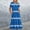 Blue summer dresses, variant on pimelu Dresses for Women Formal Dresses for Women Loose Flowy Pleated Ruffle Swing Tunic Maxi Dress with Pocket Summer Elegant Striped Print Short Sleeve Round Neck Girls Long Dresses