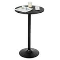 thumbnail image 1 of Gymax Table de Pub Ronde 24 Pouces Table de Bar Bistro Hauteur Table de Cocktail avec Base en Métal Intérieur Noir, 1 of 10