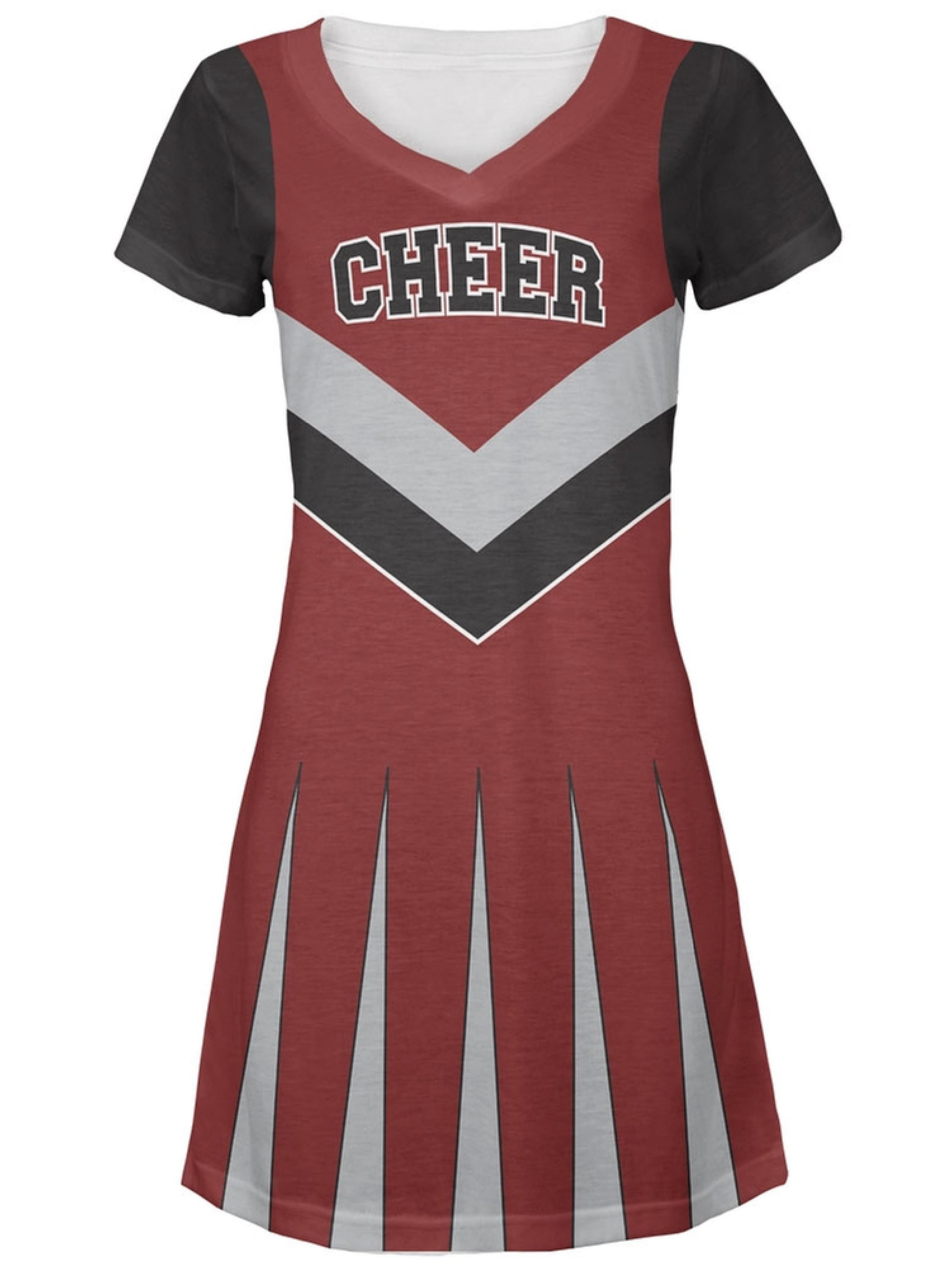 Halloween Cheerleader Costume Scarlet & Gray Juniors VNeck Beach Cover