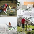 thumbnail image 6 of Folding Camping Table 2ft Portable Pinic Table Adjustable Height Small Card Table Aluminum Foldable Lightweight with Carry Handle for Outdoor Indoor Hiking Camp BBQ Beach (Monstera Palm Leaves), 6 of 12