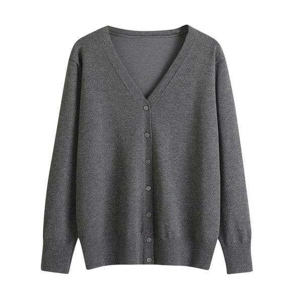 Jienlioq Ladies' High-Neck Sweaters Women'S New Spring and New Women'S Sweater Cardigan V-Neck Long Sleeve Plus Oversize Women'S Cardigan Knitted Outer