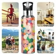 thumbnail image 7 of Yayeee 33oz Insulated Water Bottle Double Wall Stainless Steel with Flip Straw Lid, Pink Colorful Circles, 7 of 7