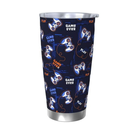 

Goofa Game Pads for 20 oz Skinny Tumbler Stainless Steel Coffee Mug Slim Vacuum Insulated Travel Cup Car Cup-Without Straw