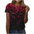 thumbnail image 2 of Craaazy Womens Short Sleeve Valentines T Shirts Cute Love Heart Shirt Casual Hearts Tops Gifts, 2 of 5