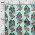 thumbnail image 1 of oneOone Cotton Jersey Baby Blue Fabric Leaves & Paisley Block Quilting Supplies Printed Sewing Fabric By The Yard 58 Inches Wide, 1 of 4