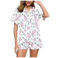 thumbnail image 1 of WEAIXIMIUNG Womens Pajama Sets Silk Satin Short Sleeve Button Down Sleepwear Top and Shorts S, 1 of 5