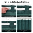 thumbnail image 6 of Focal Green Faux Linen Extra Wide Room Darkening Curtain (1 Panel), Focal Green, 100W X 108L, 6 of 9