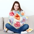 thumbnail image 5 of Candy Hearts Blanket Christmas Valentine's Day Gifts Colorful Heart Soft Warm Travel Throw Conversation Blanket 50 x 60 Love Collection Plush Blanket for Women Couple Bed Sofa Gifts, 5 of 7