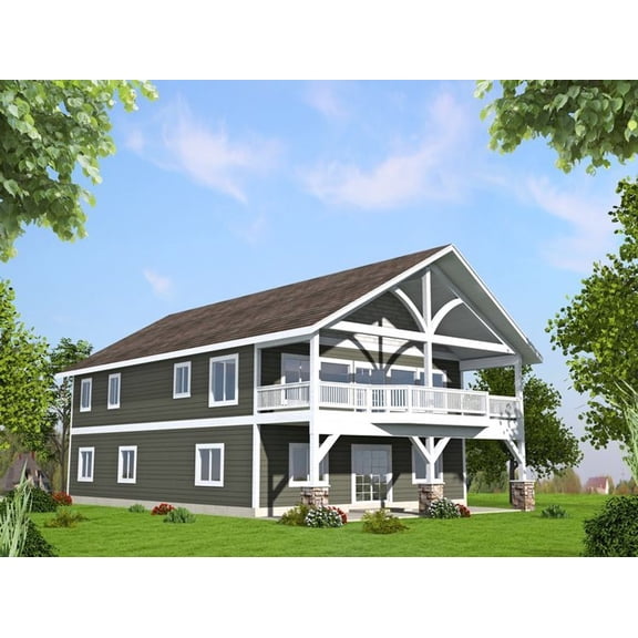 001-3480: Northwest 2 Bed, 2 Bath Luxury Home Plan, 2638 Sq Ft: Full Blueprints with License to Build by Home Plan Marketplace - Lesuto