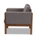 thumbnail image 3 of Baxton Studio Lenne Grey Upholstered Walnut Armchair, 3 of 10