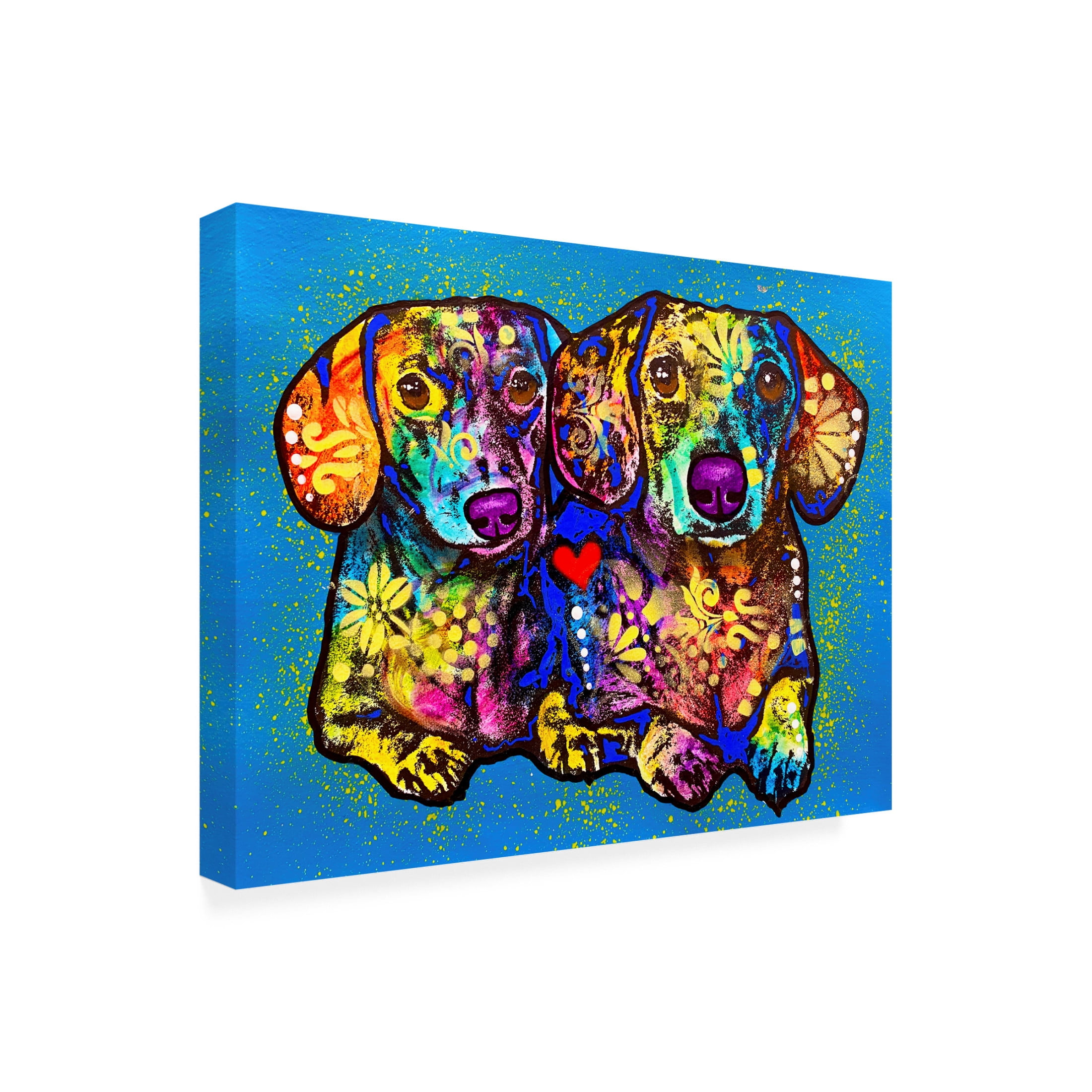 Canvas Wall Art - Dean Russo 'Two Doxies' Wall Art for Living Room, Bedroom, or Office Décor by Trademark Fine Art - 19 x 14 Inches