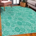 thumbnail image 3 of Geometric Decorative Rug, Different Sized Circles and Rounds Simple Style Graphic Print Shabby Home, Quality Carpet for Bedroom Dorm and Living Room, 6 Sizes, Dark Seafoam, by Ambesonne, 3 of 4