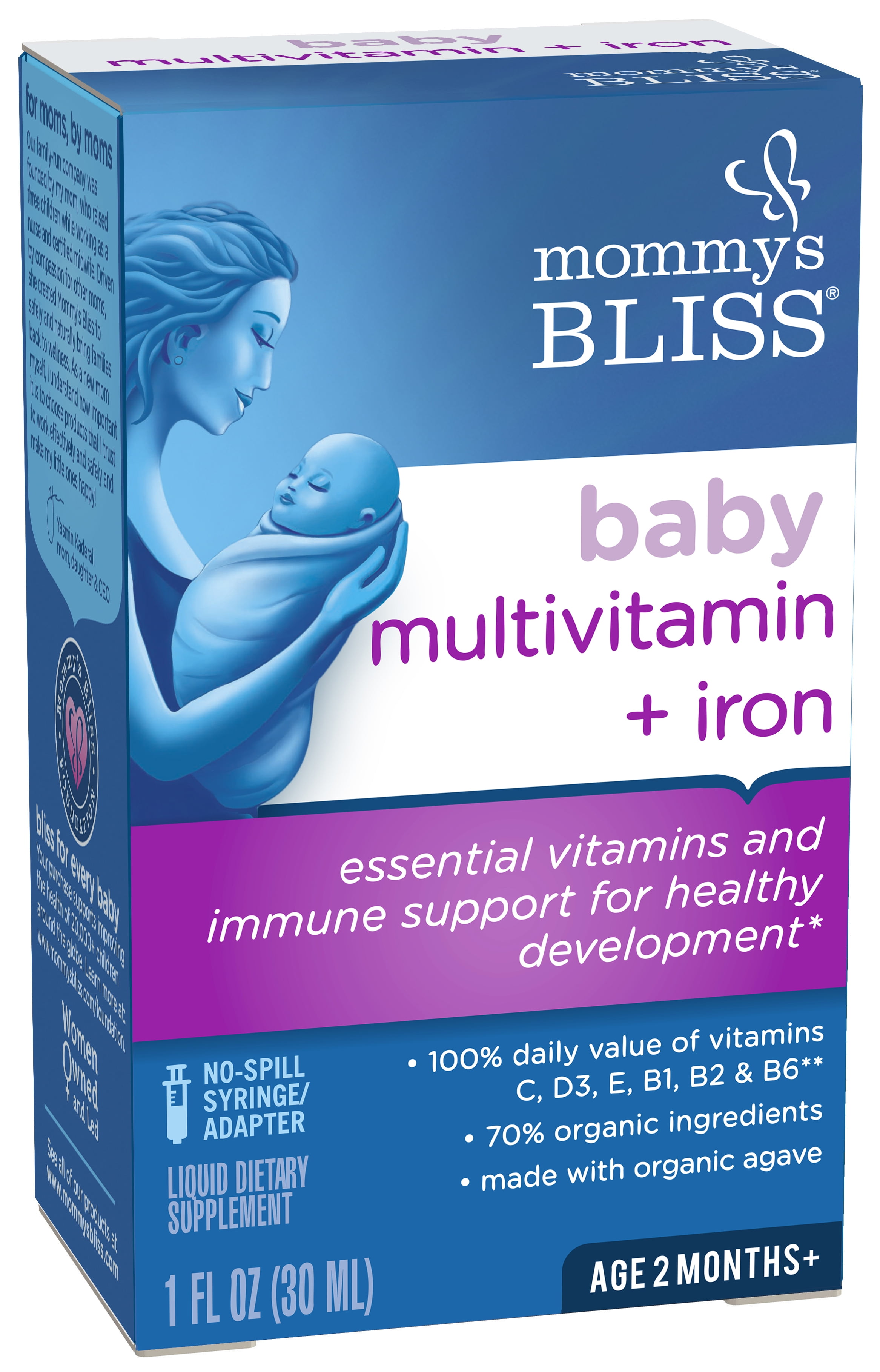 Mommy's Bliss Baby Multivitamin and Iron Supplements, Grape Flavor, 30 ml
