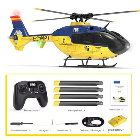 UNO1RC NM62424 Latest RC Helicopter F06 Simulator Controls A Simple EC135 Stunt Model Aircraft As A Gift for Childrens Holiday Birthday Toys