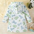 thumbnail image 7 of Tisuna Toddler Girls Boys Pajamas Dinosaur Print Long Sleeve Cute Ear Hooded Robe Warm Cute Autumn Winter Kids Robe Sleepwear White Size 5-6 Years, 7 of 7