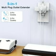 thumbnail image 2 of OUSITAID [Fast Arrival] 2 Pack 5-Way Multi Plug Outlet Extender  JcBlaon 3 Prong Flat Wall Plug Expander with Compact Design for Cruise Ship  Travel  Home  Office  Dorm Essentials, 2 of 7