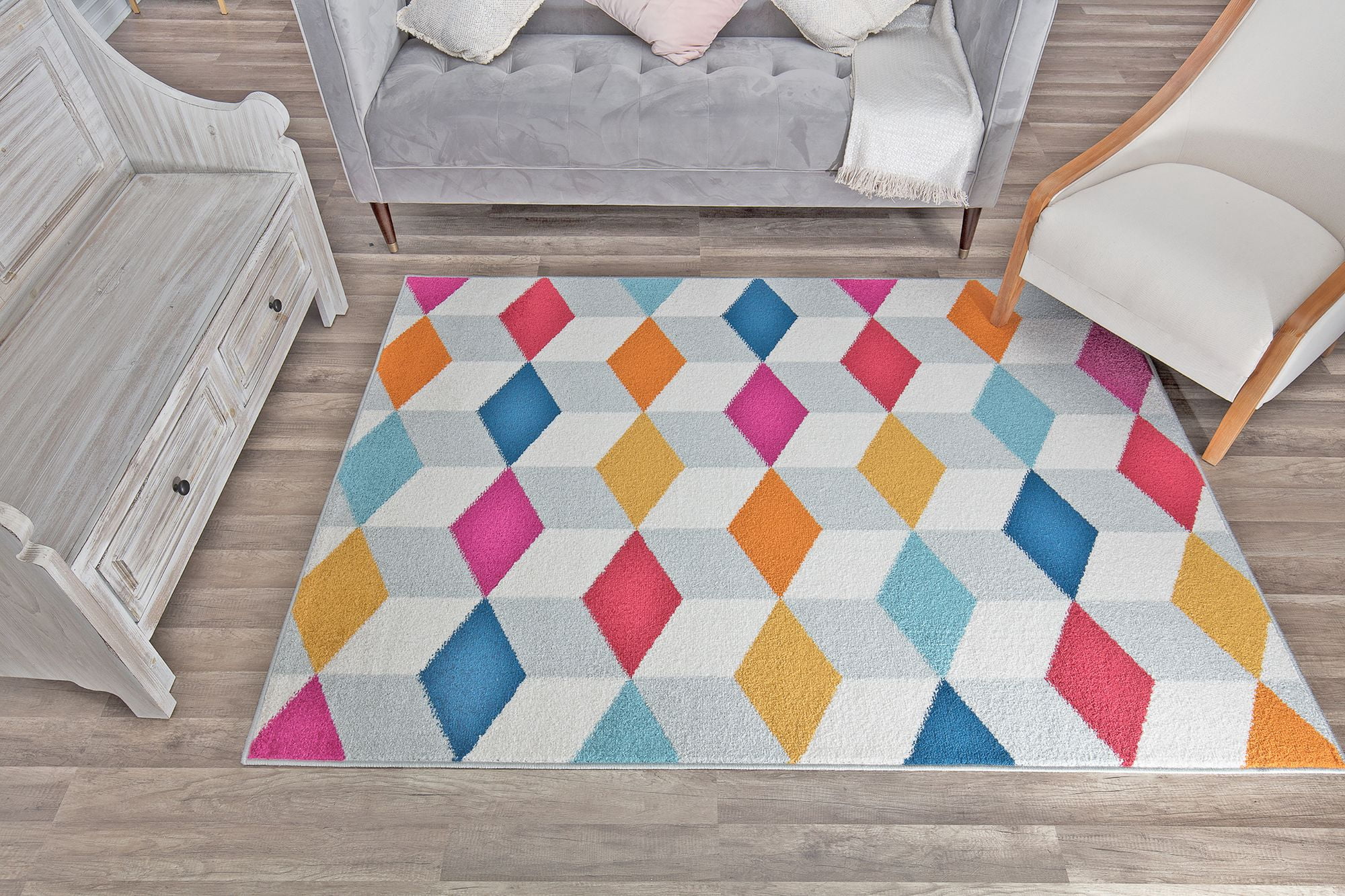 Rugs America Mika MO20B Apple Cider Geometric Contemporary Multi Area Rug, 8'x10'
