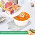 thumbnail image 3 of Yayeee Pot Holders Kitchen Heat Resistant with Pocket 7"x9.8" Cotton Oven Cooking Hot Pads, Orange Hand Drawn Floral, 3 of 7