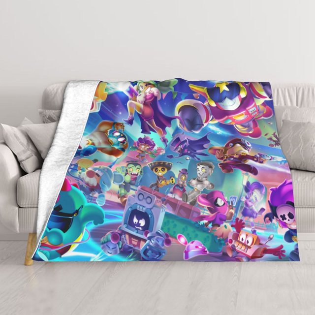 Manta de aire acondicionado Brawl Stars, manta de felpa de franela suave, manta de cama, manta de sofá para adolescentes, niños, niñas, niños, hombres, mujeres