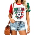 thumbnail image 3 of 2026 Mexico Soccer Jersey for Women, V-Neck Short Sleeve Mexico Soccer Shirt, Mexico Soccer Fan Jersey for Game Day Stadium Watch Party Casual Summer Wear (L, #HT), 3 of 6