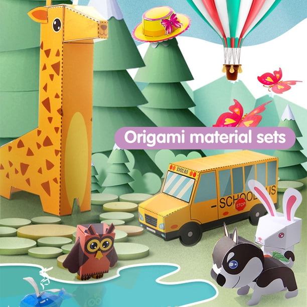 Origami Paper 3D Cartoon Colorful Origami Kit Doble Cara Vivid Kids Origami Book Diy Origami Trainning Y School Craft Projects Para Niños Adultos Principiantes Muyoka Hogar