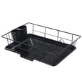 thumbnail image 1 of Juego de escurridor de platos de 3 piezas que ahorra espacio, organizador de cocina eficiente para secado y almacenamiento rápido, incluye soporte para cubiertos y escurridor, 1 of 6