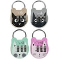 thumbnail image 1 of HUGFEGWE 4pcs Cat Padlock Safe Mini Combination Lock Small Lock with Code for Suitcases Luggage Briefcases Computer Bags 3-Digit Code CA919-74552, 1 of 9