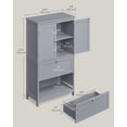 thumbnail image 3 of Floor Storage Cabinet, Storage Unit, Freestanding  Cabinet with 2 Drawers and 2 Doors, Adjustable Shelf, 11.8 x 23.6 x 43.3 Inches, Dove Gray, 3 of 7