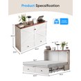 thumbnail image 2 of Puremind Queen Size Murphy Bed with Mattress, Murphy Cube Cabinet Bed with USB Charging Station and Large Storage Drawer, Murphy Chest Bed for Small Guest Room/Home/Office, White, 2 of 7