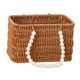 thumbnail image 5 of Cesta de almacenamiento para niña de las flores de boda, cesta de picnic elegante con asa de perla artificial 21x13x13cm, 5 of 9