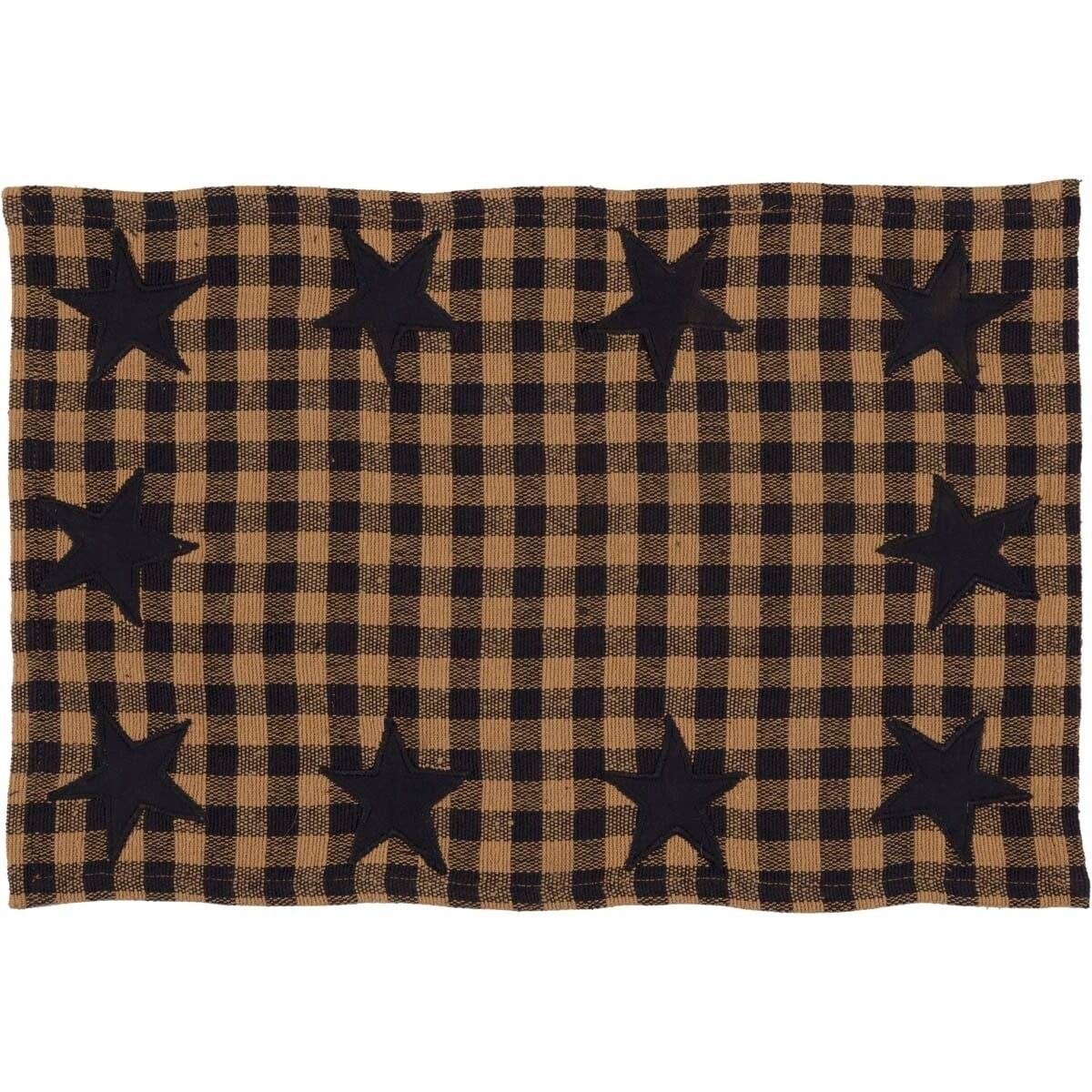 VHC Brands, Black Star, Cotton, 12x18, Placemat Set of 6, Black