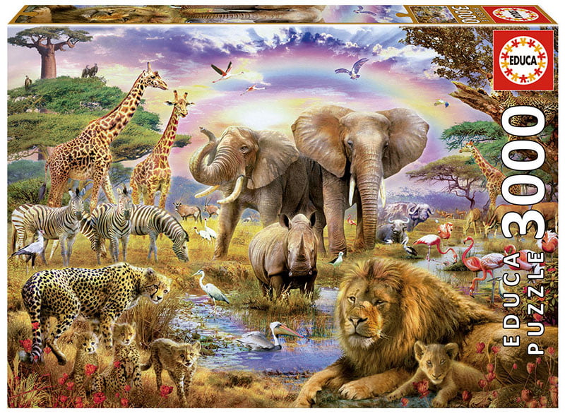Jigsaw Puzzle Rainbow Zebra Children's Toy Educational Intelligence Fun Adult Jigsaw Puzzle 3000 Pieces