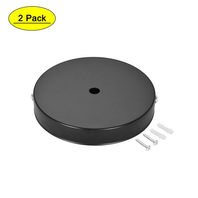 Unique Bargains Retro Wall Sconce Canopy Kit Black Iron 2Pcs 120mm Indoor