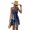 Dark Blue, variant on Women's Ruffle Hem Printed Mini Cami Dress Ninety Five % Polyester Five % Elastane Lightweight Daywear Casual Daily