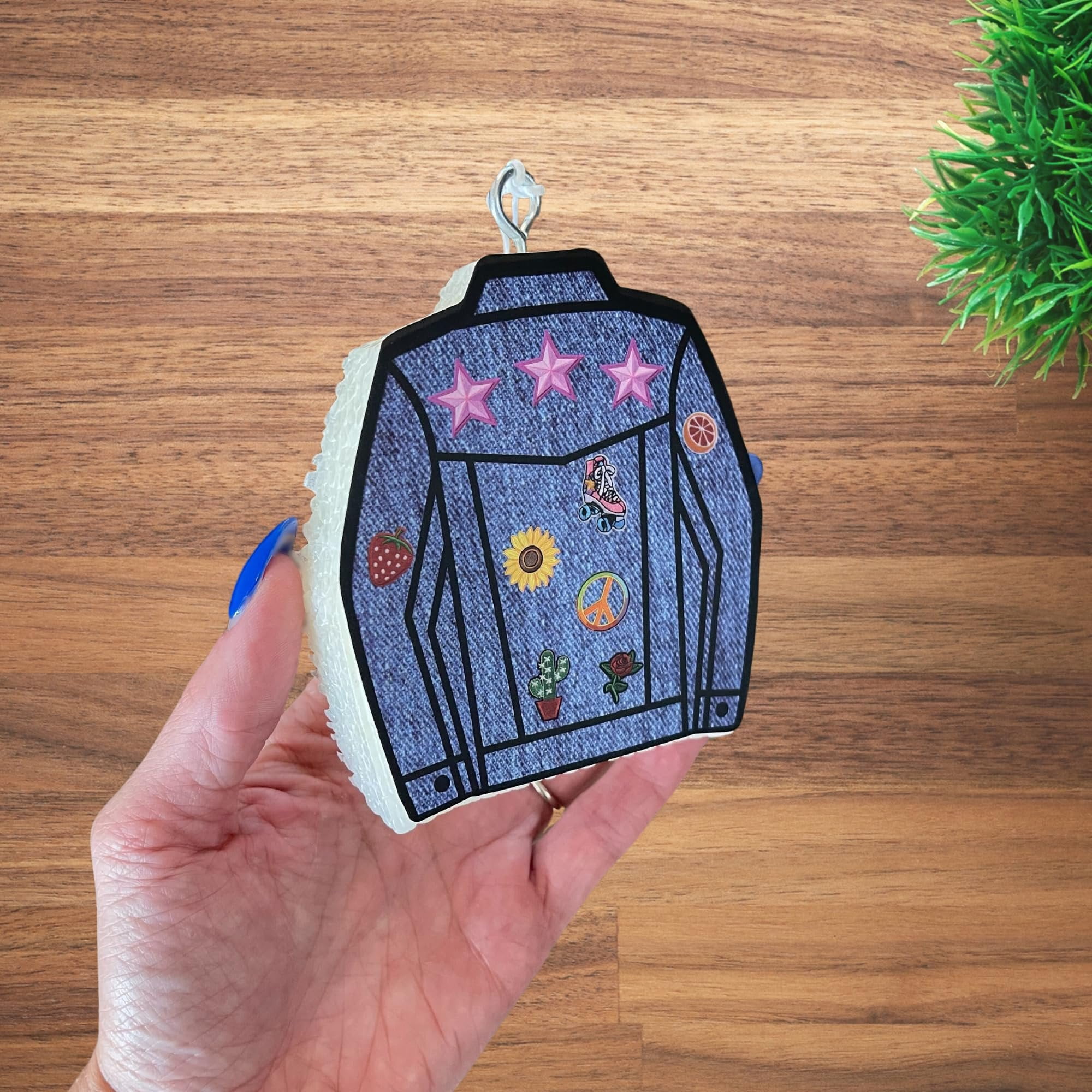 Jean Denim Jacket Car Freshie Cardstock Cutouts 3.2 x 3.8 inch  12 pk MIXED Designs Trendy Cute for Scented Aroma Bead Bake Oven Safe Fits Country Fringe Silicone Mold Cardstock + Silicone Mold