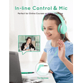 thumbnail image 5 of Mpow BH297B Kids Headphones with Microphone, 85/94dB Volume Limit, Green, 5 of 15