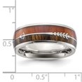 thumbnail image 5 of Auriga Fine Jewelry Stainless Steel Polished with Wood Inlay Arrow 8mm Men's Band Size 13, 5 of 7
